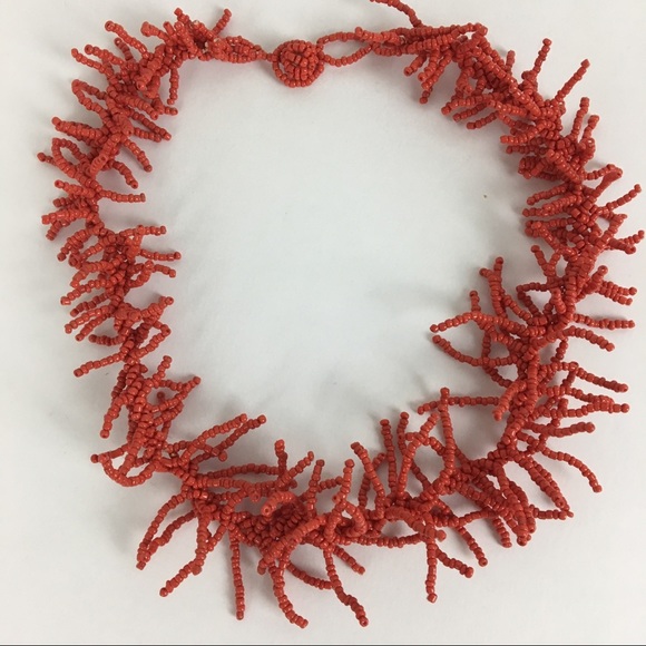 Jewelry - Coral Beaded Statement Necklace